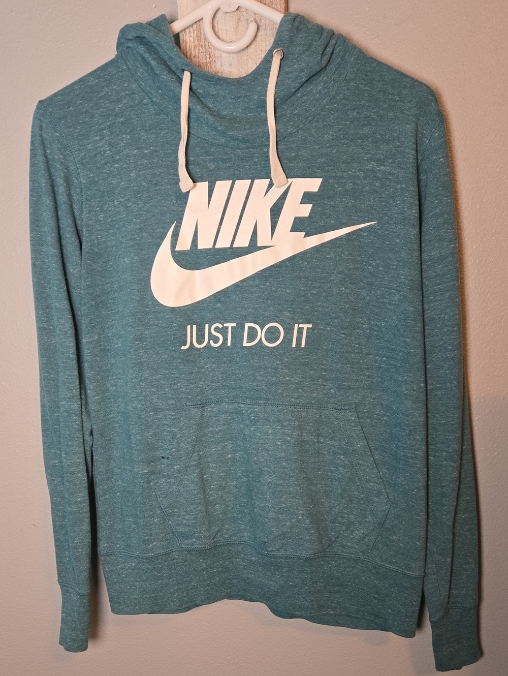 Nike Women's Teal Pullover Hoodie with White Logo